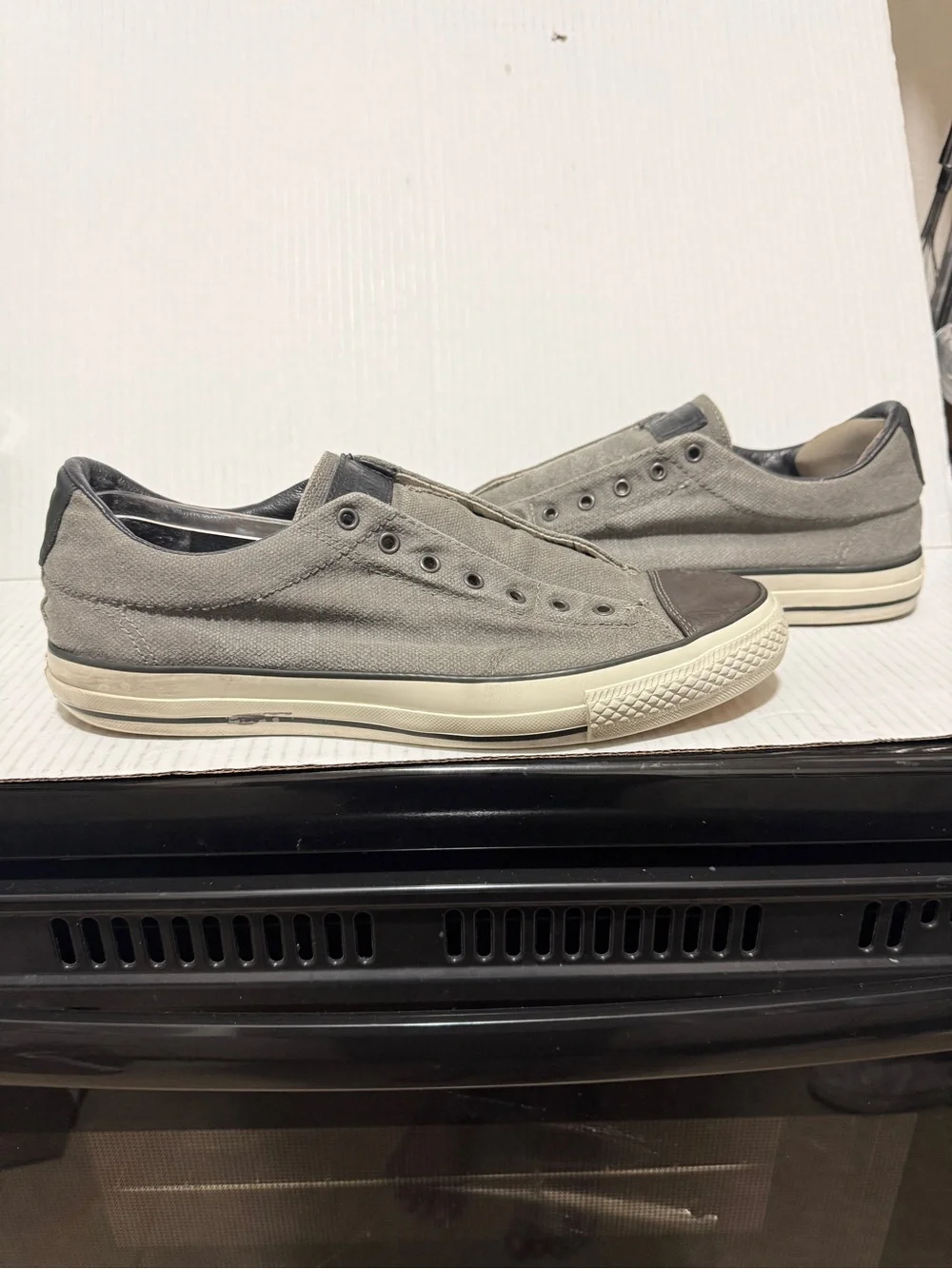 Converse John Varvatos Chuck Taylor Slip On Laceless Gray Vintage Men's Sz 10.5